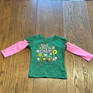 John Deere Green and Pink Long Sleeve Tee